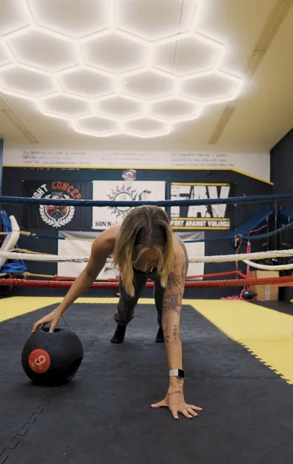 Slam ball burpees